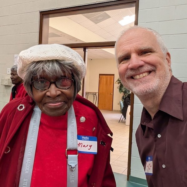 Rich Zeck with Mary at the Pitt County Council on Aging